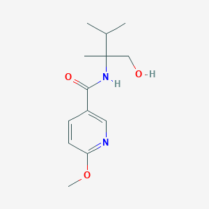 molecular formula C13H20N2O3 B7232577 N-(1-hydroxy-2,3-dimethylbutan-2-yl)-6-methoxypyridine-3-carboxamide 