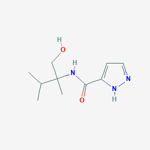 molecular formula C10H17N3O2 B7232595 N-(1-hydroxy-2,3-dimethylbutan-2-yl)-1H-pyrazole-5-carboxamide 