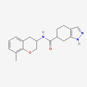 molecular formula C18H21N3O2 B7232650 N-(8-methyl-3,4-dihydro-2H-chromen-3-yl)-4,5,6,7-tetrahydro-1H-indazole-6-carboxamide 