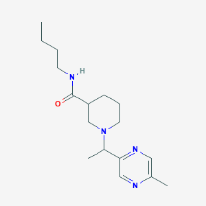 molecular formula C17H28N4O B7232713 N-butyl-1-[1-(5-methylpyrazin-2-yl)ethyl]piperidine-3-carboxamide 
