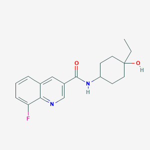 molecular formula C18H21FN2O2 B7232719 N-(4-ethyl-4-hydroxycyclohexyl)-8-fluoroquinoline-3-carboxamide 