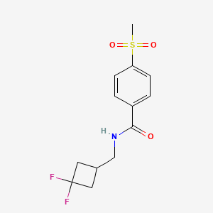 molecular formula C13H15F2NO3S B7232785 N-[(3,3-difluorocyclobutyl)methyl]-4-methylsulfonylbenzamide 