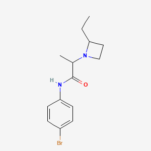 molecular formula C14H19BrN2O B7232919 N-(4-bromophenyl)-2-(2-ethylazetidin-1-yl)propanamide 