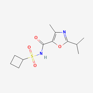 molecular formula C12H18N2O4S B7232924 N-cyclobutylsulfonyl-4-methyl-2-propan-2-yl-1,3-oxazole-5-carboxamide 
