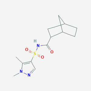 molecular formula C13H19N3O3S B7232943 N-(1,5-dimethylpyrazol-4-yl)sulfonylbicyclo[2.2.1]heptane-2-carboxamide 