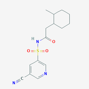 molecular formula C15H19N3O3S B7232965 N-(5-cyanopyridin-3-yl)sulfonyl-2-(2-methylcyclohexyl)acetamide 