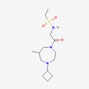molecular formula C14H27N3O3S B7233037 N-[2-(4-cyclobutyl-6-methyl-1,4-diazepan-1-yl)-2-oxoethyl]ethanesulfonamide 
