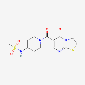 molecular formula C13H18N4O4S2 B7233077 N-[1-(5-oxo-2,3-dihydro-[1,3]thiazolo[3,2-a]pyrimidine-6-carbonyl)piperidin-4-yl]methanesulfonamide 