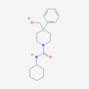 molecular formula C19H28N2O2 B7233095 N-cyclohexyl-4-(hydroxymethyl)-4-phenylpiperidine-1-carboxamide 