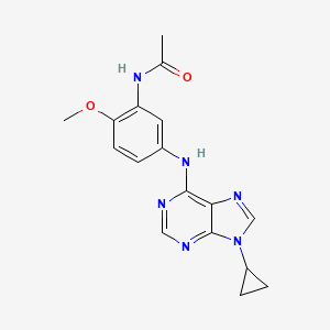 molecular formula C17H18N6O2 B7233161 N-[5-[(9-cyclopropylpurin-6-yl)amino]-2-methoxyphenyl]acetamide 