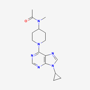 molecular formula C16H22N6O B7233215 N-[1-(9-cyclopropylpurin-6-yl)piperidin-4-yl]-N-methylacetamide 