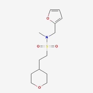 molecular formula C13H21NO4S B7233348 N-(furan-2-ylmethyl)-N-methyl-2-(oxan-4-yl)ethanesulfonamide 
