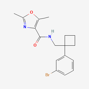 molecular formula C17H19BrN2O2 B7233396 N-[[1-(3-bromophenyl)cyclobutyl]methyl]-2,5-dimethyl-1,3-oxazole-4-carboxamide 