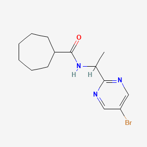 molecular formula C14H20BrN3O B7233426 N-[1-(5-bromopyrimidin-2-yl)ethyl]cycloheptanecarboxamide 