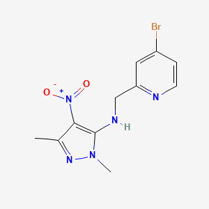 molecular formula C11H12BrN5O2 B7233449 N-[(4-bromopyridin-2-yl)methyl]-2,5-dimethyl-4-nitropyrazol-3-amine 