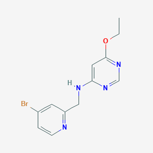 molecular formula C12H13BrN4O B7233456 N-[(4-bromopyridin-2-yl)methyl]-6-ethoxypyrimidin-4-amine 