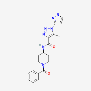 molecular formula C20H23N7O2 B7233483 N-(1-benzoylpiperidin-4-yl)-5-methyl-1-(1-methylpyrazol-3-yl)triazole-4-carboxamide 