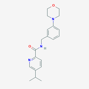 molecular formula C20H25N3O2 B7233510 N-[(3-morpholin-4-ylphenyl)methyl]-5-propan-2-ylpyridine-2-carboxamide 