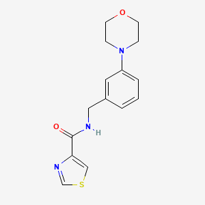 molecular formula C15H17N3O2S B7233527 N-[(3-morpholin-4-ylphenyl)methyl]-1,3-thiazole-4-carboxamide 