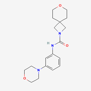molecular formula C18H25N3O3 B7233550 N-(3-morpholin-4-ylphenyl)-7-oxa-2-azaspiro[3.5]nonane-2-carboxamide 