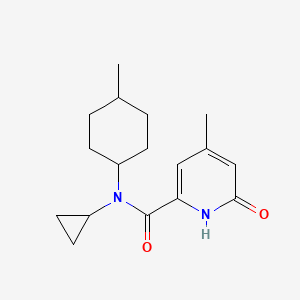 molecular formula C17H24N2O2 B7233585 N-cyclopropyl-4-methyl-N-(4-methylcyclohexyl)-6-oxo-1H-pyridine-2-carboxamide 