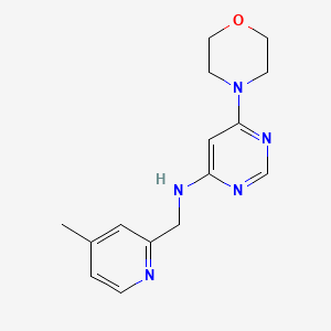 molecular formula C15H19N5O B7233678 N-[(4-methylpyridin-2-yl)methyl]-6-morpholin-4-ylpyrimidin-4-amine 