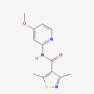 molecular formula C12H13N3O2S B7234159 N-(4-methoxypyridin-2-yl)-3,5-dimethyl-1,2-thiazole-4-carboxamide 