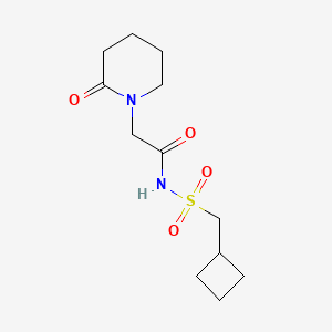 molecular formula C12H20N2O4S B7234196 N-(cyclobutylmethylsulfonyl)-2-(2-oxopiperidin-1-yl)acetamide 