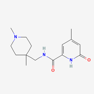 molecular formula C15H23N3O2 B7234210 N-[(1,4-dimethylpiperidin-4-yl)methyl]-4-methyl-6-oxo-1H-pyridine-2-carboxamide 