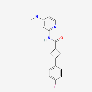 molecular formula C18H20FN3O B7234223 N-[4-(dimethylamino)pyridin-2-yl]-3-(4-fluorophenyl)cyclobutane-1-carboxamide 