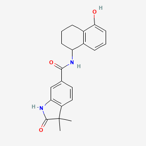 molecular formula C21H22N2O3 B7234334 N-(5-hydroxy-1,2,3,4-tetrahydronaphthalen-1-yl)-3,3-dimethyl-2-oxo-1H-indole-6-carboxamide 