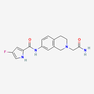 molecular formula C16H17FN4O2 B7234375 N-[2-(2-amino-2-oxoethyl)-3,4-dihydro-1H-isoquinolin-7-yl]-4-fluoro-1H-pyrrole-2-carboxamide 