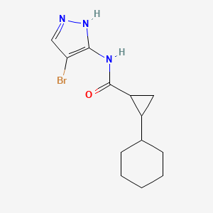 molecular formula C13H18BrN3O B7234514 N-(4-bromo-1H-pyrazol-5-yl)-2-cyclohexylcyclopropane-1-carboxamide 