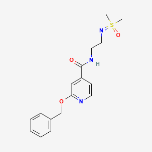 molecular formula C17H21N3O3S B7234609 N-[2-[[dimethyl(oxo)-lambda6-sulfanylidene]amino]ethyl]-2-phenylmethoxypyridine-4-carboxamide 