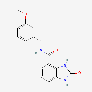 molecular formula C16H15N3O3 B7234730 N-[(3-methoxyphenyl)methyl]-2-oxo-1,3-dihydrobenzimidazole-4-carboxamide 