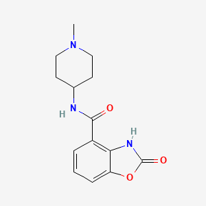 molecular formula C14H17N3O3 B7234746 N-(1-methylpiperidin-4-yl)-2-oxo-3H-1,3-benzoxazole-4-carboxamide 