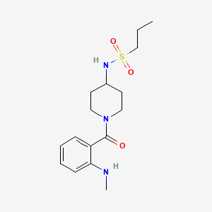 molecular formula C16H25N3O3S B7234766 N-[1-[2-(methylamino)benzoyl]piperidin-4-yl]propane-1-sulfonamide 