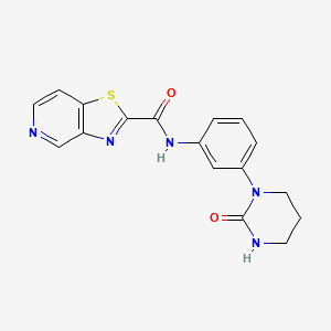 molecular formula C17H15N5O2S B7234801 N-[3-(2-oxo-1,3-diazinan-1-yl)phenyl]-[1,3]thiazolo[4,5-c]pyridine-2-carboxamide 