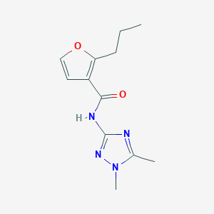 molecular formula C12H16N4O2 B7234863 N-(1,5-dimethyl-1,2,4-triazol-3-yl)-2-propylfuran-3-carboxamide 