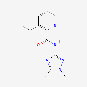molecular formula C12H15N5O B7234875 N-(1,5-dimethyl-1,2,4-triazol-3-yl)-3-ethylpyridine-2-carboxamide 