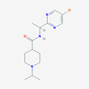 molecular formula C15H23BrN4O B7234989 N-[1-(5-bromopyrimidin-2-yl)ethyl]-1-propan-2-ylpiperidine-4-carboxamide 