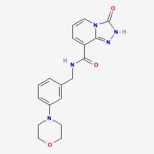molecular formula C18H19N5O3 B7235020 N-[(3-morpholin-4-ylphenyl)methyl]-3-oxo-2H-[1,2,4]triazolo[4,3-a]pyridine-8-carboxamide 