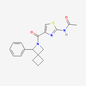 molecular formula C18H19N3O2S B7235023 N-[4-(3-phenyl-2-azaspiro[3.3]heptane-2-carbonyl)-1,3-thiazol-2-yl]acetamide 