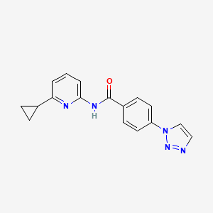 molecular formula C17H15N5O B7235027 N-(6-cyclopropylpyridin-2-yl)-4-(triazol-1-yl)benzamide 