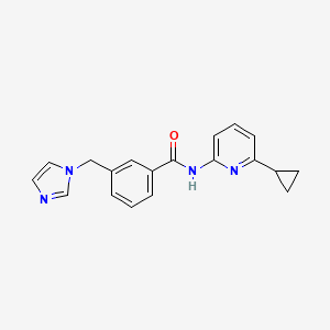 molecular formula C19H18N4O B7235039 N-(6-cyclopropylpyridin-2-yl)-3-(imidazol-1-ylmethyl)benzamide 