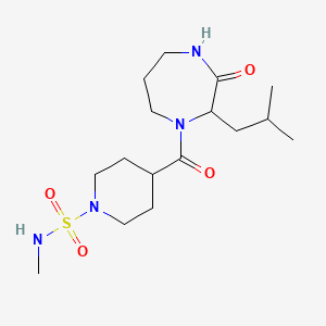 molecular formula C16H30N4O4S B7235079 N-methyl-4-[2-(2-methylpropyl)-3-oxo-1,4-diazepane-1-carbonyl]piperidine-1-sulfonamide 