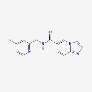 molecular formula C15H14N4O B7235268 N-[(4-methylpyridin-2-yl)methyl]imidazo[1,2-a]pyridine-6-carboxamide 