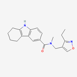 molecular formula C20H23N3O2 B7235303 N-[(3-ethyl-1,2-oxazol-4-yl)methyl]-N-methyl-6,7,8,9-tetrahydro-5H-carbazole-3-carboxamide 
