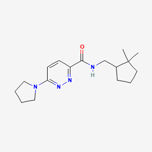 molecular formula C17H26N4O B7235382 N-[(2,2-dimethylcyclopentyl)methyl]-6-pyrrolidin-1-ylpyridazine-3-carboxamide 