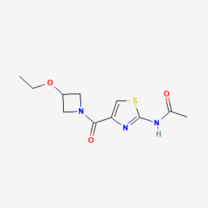 molecular formula C11H15N3O3S B7235386 N-[4-(3-ethoxyazetidine-1-carbonyl)-1,3-thiazol-2-yl]acetamide 